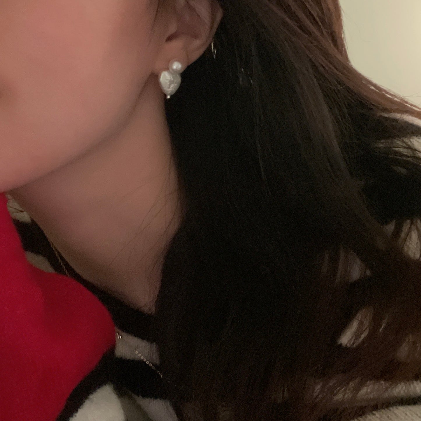 Silver Heart Baroque Earrings