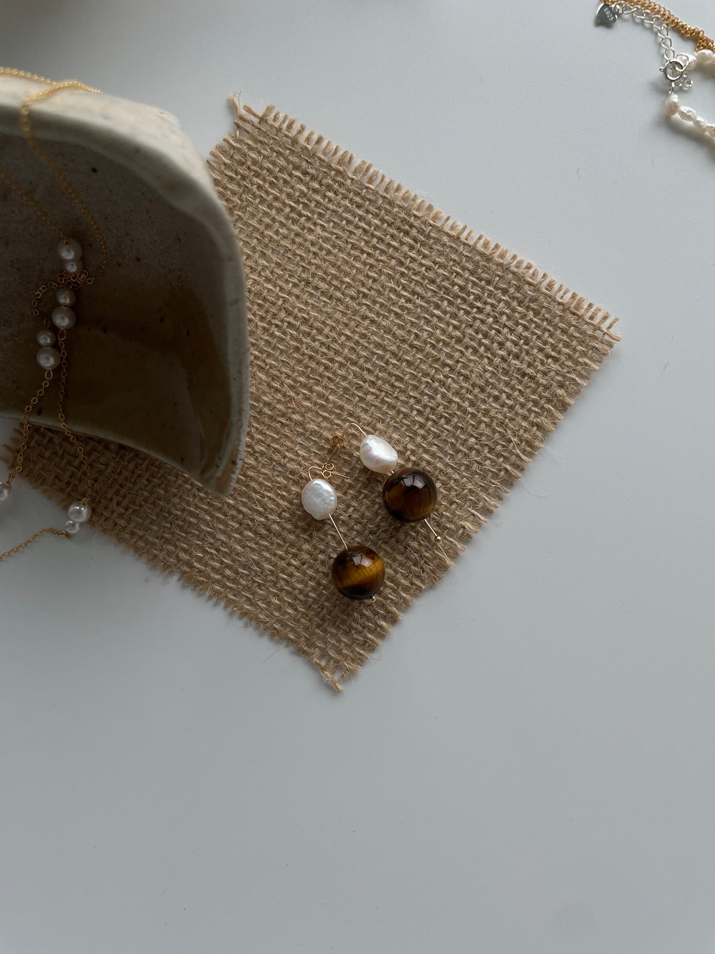 Amber Pearl Earrings