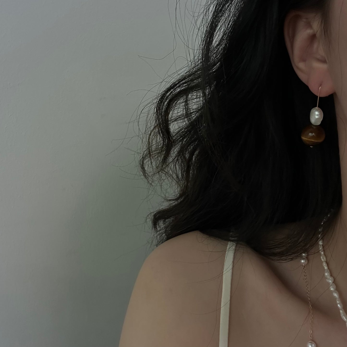 Amber Pearl Earrings