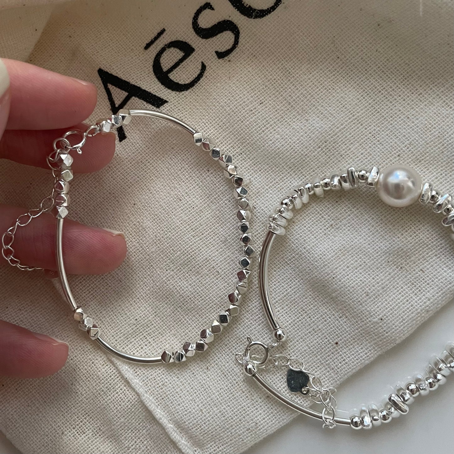 CRUSH Pearl Silver Bracelet