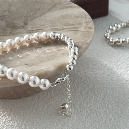 Silver Pearl Bracelet